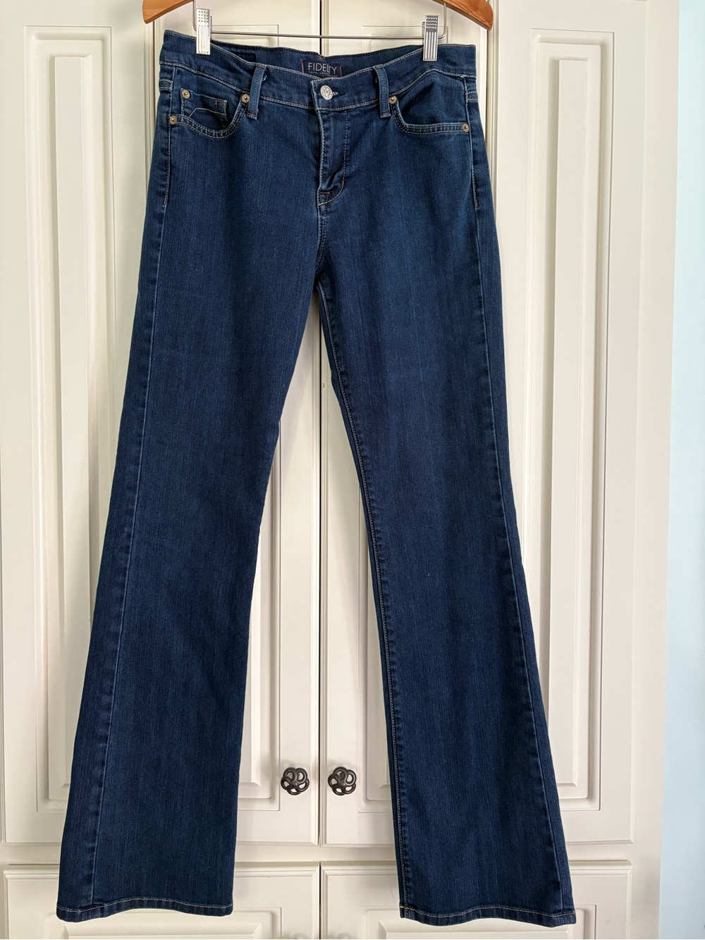 Fidelity Viper Rinse Belladonna Denim Jeans cut#898 Dark Wash Flare Size 31